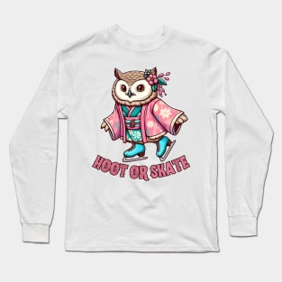 Ice skating owl Long Sleeve T-Shirt